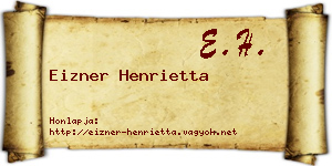 Eizner Henrietta névjegykártya