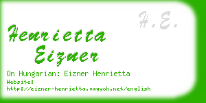henrietta eizner business card